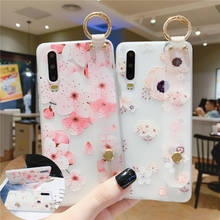 Peach Flower Wrist Strap Case For Xiaomi Redmi Note 8 7 Pro K20 Case For Xiaomi Mi 8 Lite MI 9 5X 6X A1 A2 MI 9T PRO Mix 2S 2024 - buy cheap