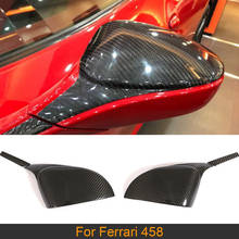 Dry Carbon Fiber Car Rearview Mirror Covers Caps For Ferrari 458 2010 - 2015 Side Mirror Covers Caps Shell Case Add On Style 2024 - buy cheap