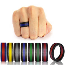 1PC Colorful New Food Grade FDA Three Layered Silicone Ring Environmental Men Wedding Party Creative Accessories Trendy 7-13 US 2024 - buy cheap