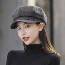 Women Hat plaid Beret Caps for Women Fall Hats for Women Cap fedora hat Bonnets for Women Designer Octagonal Newsboy ladies hats 2024 - buy cheap