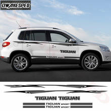 Both Side Car Door Side Skirt Stickers For-Volkswagen Tiguan Auto Body Waist Lines Stripes OFF ROAD Stripes Exterior Accessories 2024 - buy cheap