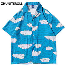 Multi Cloud Print Hawaiian Beach Shirts Hip Hop Short Sleeve Button Up Streetwear Japanese Shirt Mens Fashion Clothing Trends 2024 - buy cheap