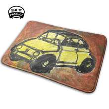 Tapete para porta fiat 500, confortável, amarelo, almofada, fiat fiat500, amarelo, vintage, clássico, carros, varetas, abstrato, marrom 2024 - compre barato