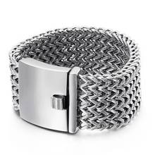 New Fashion 316 Stainless Steel Link Chain Bracelets High Polished Mesh Bracelet Men's Wholesale Jewelry Accessories 2024 - buy cheap