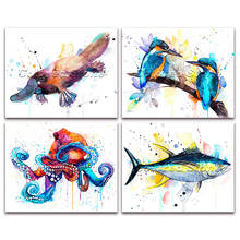 5D Full Square Diamond painting embroidery Cross stitch Animals Platypus kingfisher octopus tuna 3D DIY Drill Drawing mosaic 335 2024 - buy cheap