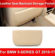 Panel de respaldo para asiento trasero de coche, cubierta de cuero auténtico con bolsillo de almacenamiento, color negro y Beige, LHD, RHD, para BMW serie 5 GT F07 2010-2017 2024 - compra barato