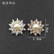 50PCS 23*24mm Gold color Alloy Material Imitation Pearl Flower Beads Charm for Wedding Head DIY Handmade Jewelry Making 2024 - buy cheap