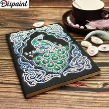 Dispain a5 notebook 5d diy pintura diamante forma especial diário formato livro bordado diamante "phoenix pássaro" strass decoração presente 2024 - compre barato