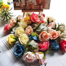 10pcs Artificial Flowers 4CM Silk Rose Head For Wedding Party Home Decorations DIY Wreath Scrapbooking Craft Fake Flower 2024 - buy cheap