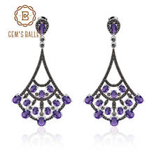 GEM'S BALLET 7.17Ct Natural Amethyst Earrings 925 Sterling Sliver Ethnic Gypsy Statement Dangle Earrings For Women Fine Jewelry 2024 - compre barato