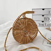 Circular Cross Body Bag Woman Bamboo Basket Shoulder Bags Summer Seaside Holiday Beach Bag Female Handbags for Women Straw Sac 2024 - buy cheap