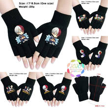 My Boku No Hero Academia Todoroki shoto Outdoor Handwear Knitting Glove Cotton Warm Half Finger Mitten Cosplay Prop Gift Winter 2024 - buy cheap