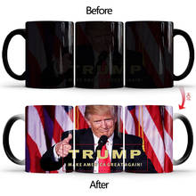 Donald Trump-tazas de cerámica con cambio de Color para niños, tazas sensibles al calor para café, leche, regalo, novedad, 350ml, 1 ud. 2024 - compra barato