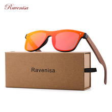 Ravisa-gafas de sol de madera sin montura para hombre y mujer, lentes monocristalinas de color azul, a la moda, con espejo 2024 - compra barato