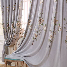 Cortinas de sombreado bordadas DE LINO DE NIEVE chino, para sala de estar, comedor y dormitorio, nuevas 2024 - compra barato