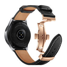 Correa de reloj de cuero genuino para Gear S3 Frontier, correa de reloj Samsung Galaxy de 46mm y 22mm, pulsera huawei Watch gt 2024 - compra barato