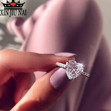 Anillo de compromiso sencillo con forma de corazón romántico, Joyería exclusiva para niña, regalo de San Valentín, el mejor 2024 - compra barato