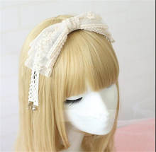 lace  Bow Ribbon Hairpin  Handmade Hair Accessories Lolita Cosplay Femal Sweet Headwear B547 2024 - buy cheap