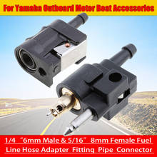 1 conjunto 1/4 6 6mm masculino & 5/16 8 8mm fêmea linha de combustível mangueira adaptador conector da tubulação montagem para yamaha acessórios do motor de popa 2024 - compre barato