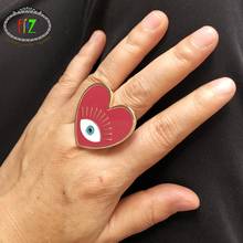 F.J4Z-Anillo de dedo de ojo de pavo para mujer, mejores anillos esmaltados a la moda, corazón de ojo malvado, regalos de joyería, 2019 2024 - compra barato