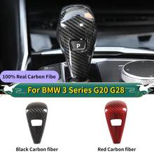 For BMW G20 G28 3 Series 19-20 4 Series 20 100% Real Carbon Fibe Black/Red Carbon Car Gear Shift Head Cover Trim Car Accessories 2024 - buy cheap