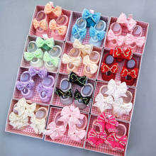 2Pcs/Lot Shiny Bowknot Baby Headband Socks Set Cute Soft Baby Girl Hairband Turban For Newborn Baby Hair Accessories NO BOX 2024 - buy cheap