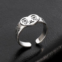 Korean Fashion Crying Heart Ring For Women Girls Trendy Vintage Silver Color Open Adjustable Special Personality Jewelry 2024 - buy cheap