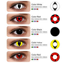 Цветные контактные линзы, Токийский Гуль, белая линза, Хэллоуин, аниме, косплей, красота, ученик, кошачий глаз, разноцветные линзы для косметики для глаз 2024 - купить недорого
