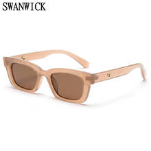 Swanwick-gafas de sol rectangulares pequeñas para mujer y hombre, lentes de sol retro polarizadas TR90, a la moda, color negro y marrón, para fiesta, estilo coreano, 2021 2024 - compra barato