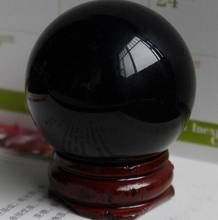 Esfera obsidiana preta natural grande bola de cristal cura pedra 40mm + suporte 2024 - compre barato