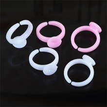 Julie Wang 50PCS Blank Plastic Ring Cabochon Setting Base Adjustable Pink White For Child Rings  Jewelry Inner Size 14*17mm 2024 - buy cheap