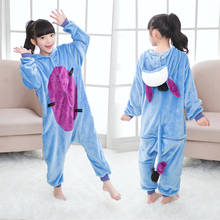 Crianças crianças traje animal cosplay burro halloween anime com capuz macacão macacão para menino menina pijama 2024 - compre barato