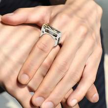 1 шт. геометрическое механическое зубчатое колесо, мужское кольцо, модное двухцветное кольцо унисекс, обручальное кольцо, кольца на палец для унисекс, ювелирные изделия для вечеринок 2024 - купить недорого