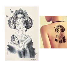 Hermoso diseño impermeable Geisha japonesa tatuaje temporal tatuaje corporal pegatina brazo pierna arte pegatinas extraíbles 2024 - compra barato