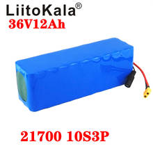Аккумулятор LiitoKala 36 В 21700 4000 мАч 10S3P 12 Ач, аккумулятор высокой мощности 500 Вт 36 В 12000 мАч для электровелосипеда BMS xt60 2024 - купить недорого