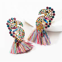 Pendientes de moda para mujer, aretes de fiesta con temperamento Retro, borla de pájaro y loro de cristal, estilo europeo, 2019 2024 - compra barato