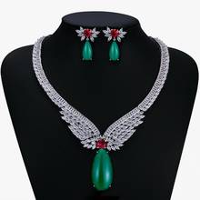 Wings Full 5A Cubic Zirconia Bridal Wedding Necklace Earring Set Top Quality Women Prom Party Jewelry Sets CN10245 2024 - buy cheap