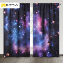 NICETOWN 1Pair Luxury Curtains Printed Starry Sky 3d Stereo Effect Curtains Kids Bedroom Rustic Decorations for Home 2024 - buy cheap