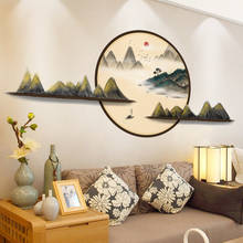 [shijuekongjian] Mountains Wall Stickers DIY Chinese Style Mural Decals for Living Room Bedroom Kitchen Home Decoration 2024 - buy cheap