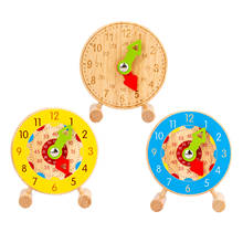 Relógio de madeira ajuda de ensino dizer o número de tempo & forma de classificação jogo brinquedos para crianças brinquedos educativos adiantados relógio 2024 - compre barato