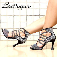 Ladingwu Brands Latin Dance Shoes For Women Girls New Dance Boots Unique Design Salsa Party Dance Shoes Full Diamond Sandals 2024 - buy cheap