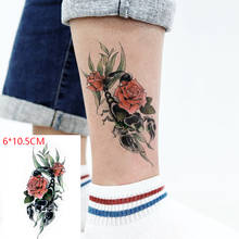 Tatuaje temporal impermeable para hombres y mujeres, pegatina de escorpión, rosa roja, flor, hoja, arte corporal, Flash, tatuaje falso 2024 - compra barato
