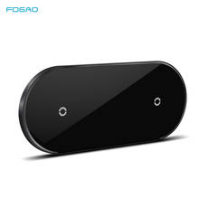 Fdgao-carregador sem fio para celular, base carregadora rápida 10w, 20w, 2 em 1, para iphone 12, 11, xs, xr, x, 8, airpods pro, dual, s21, s20 2024 - compre barato