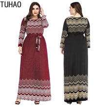 TUHAO  Autumn Winter Maxi Long Vintage Women's Dress Plus Size 6XL 5XL 4XL Print High Waist Female Dresses Muslim Cloth WM54 2024 - buy cheap
