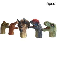 5 pçs simulação dinossauro mini dedo manga fantoches crianças brinquedo interativo boneca fantoches dedo teatro brinquedos de pelúcia para crianças 2024 - compre barato