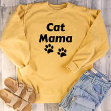 Cat mama paw young girl street style paw graphic cute kawaii grunge tumblr pure cotton sweatshirt funny pullovers cat mom tops 2024 - buy cheap