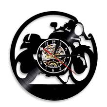 Fã da motocicleta do vintage antigo vinil registro relógio de parede da motocicleta reparação loja arte da parede motociclista clube decoração relógios moto 2024 - compre barato