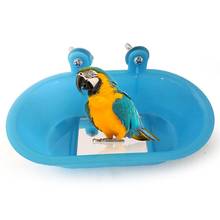 Loro nuevo bañera con espejo con pájaro de ducha de baño de juguete de espejo para Budgerigar peonía pájaro juguetes mascotas pájaro jaula Accesorios 2024 - compra barato