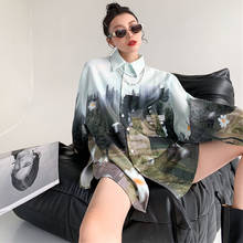 2021 Autumn Spring oversized Women Man Blouses oil Printing shirts Harajuku Tops Long Sleeve Couple's Streetwear Blusas Mujer 2024 - buy cheap