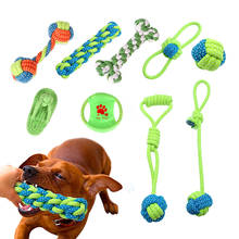 Pelota de interactivo juguetes para perro mordedor resistente cuerda de algodón duradera nudo de hueso molar Limpieza de dientes mascotas pequeño medianos grandes juguetes para perros 2024 - compra barato